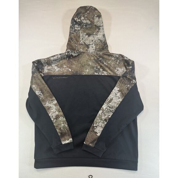 TrueTimber Men’s Large Camo Black Hoodie Pullover Logo Sweatshirt - Picture 4 of 10